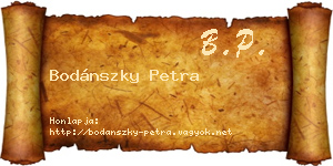 Bodánszky Petra névjegykártya
