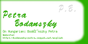 petra bodanszky business card